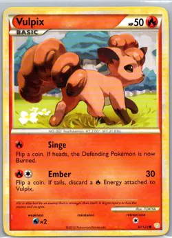 Pokemon TCG Vulpix 87/123 HeartGold SoulSilver LP - Image 1