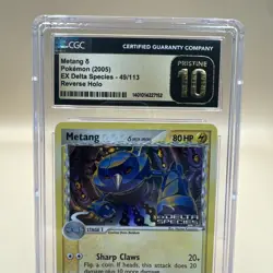 2005 Pokemon EX Delta Species Metang Reverse Holo Stamped 49/113 CGC 10 Pristine - Image 2