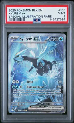 2025 POKEMON BLK EN-BLACK BOLT SPECIAL ILLUSTRATION RARE #165 KYUREM EX PSA 9 - Image 1