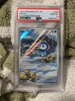 2025 POKEMON PFL EN-PHANTASMAL FLAMES ILLUSTRATION RARE #098 PIPLUP PSA 10 - Image 1
