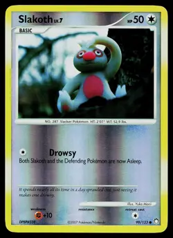 Pokemon Card - Slakoth Mysterious Treasures 99/123 Common Reverse Holo - Image 1