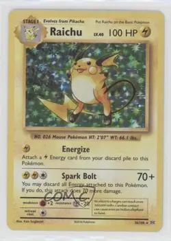 Raichu Holo Pokemon XY Evolutions 20th Anniversary #36 - Image 1