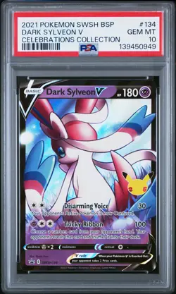 2021 POKEMON SWSH BLACK STAR PROMO CELEBRATIONS COLL #134 DARK SYLVEON V PSA 10 - Image 1