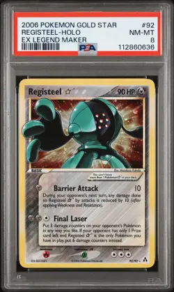 2006 POKEMON EX LEGEND MAKER #92 REGISTEEL GOLD STAR PSA 8 - Image 1