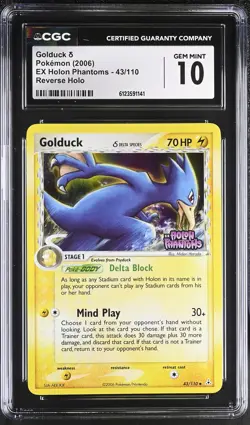 CGC 10 Golduck 2006 EX Holon Phantoms 43/110 Reverse Holo STAMPED Pokemon Card - Image 1