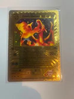 Blaine’s Charizard Gold Foil 100hp NM Fan Art Display Card Flame Jet - Image 1