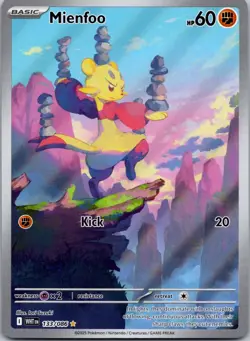 Mienfoo 133/086 NM Pokemon Card TCG White Flare IR Illustration Rare - Image 1
