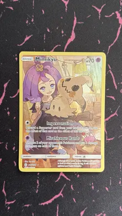 Mimikyu Holo Full Art Secret Rare Card 245/236 Sm-Cosmic Eclipse - Image 1