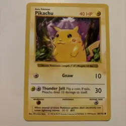 Pokemon TCG Pikachu Red Cheeks Base Set Shadowless Card 58/102 Vintage - Image 1