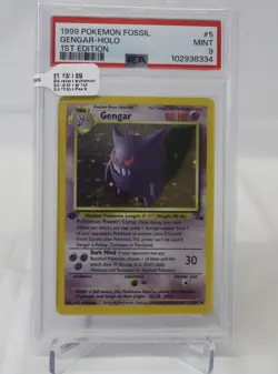 PSA 9 Gengar 1st Edition Fossil Holo Rare Pokemon Card #5 - Image 1