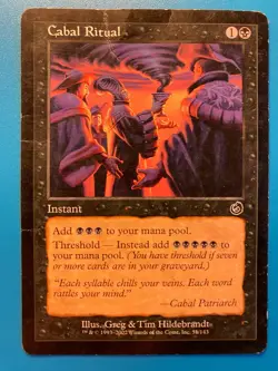 MTG 1x Cabal Ritual # 51 Torment Pauper Magic the Gathering Card x1 DAMAGED - Image 1