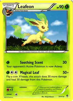 Pokemon TCG Leafeon 7/111 XY Furious Fists Regular Rare NM - Image 1