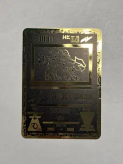 Pokemon Black & Gold Metal High Quality Fan Art Ancient Raikou Collectable Gift - Image 1