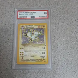 1999 Pokemon Fossil #11 Magneton Holo PSA 7 NM 11/62 Base Set - Image 1