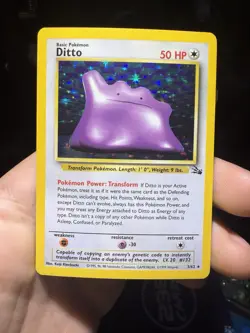 Ditto 3/62 Holo Rare Unlimited Fossil Pokemon English LP/NM - Image 1