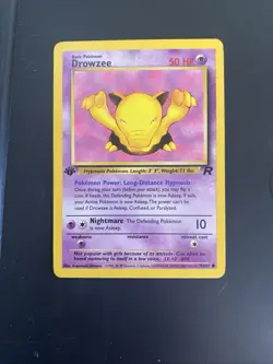 1st Edition Pokemon Team Rocket Drowzee Common 54/82 - Image 1