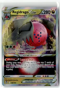 Regidrago VSTAR ⭐ 136/195 Holo Rare VSTAR Silver Tempest 2022 Pokemon NM - Image 1