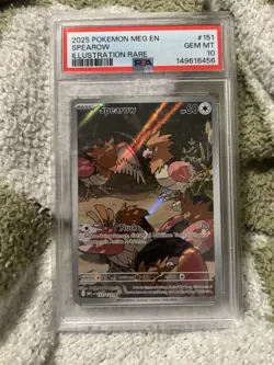 2025 SPEAROW PSA 10 Illustration RARE Pokemon Mega Evolution 151/132 GEM MINT - Image 1