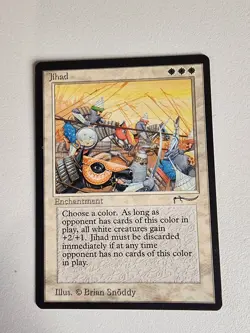 MTG Jihadd Arabian Nights Rare Card. Very Clean. See Photos For Condition. - Image 1