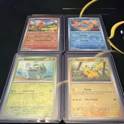 English Pokemon 151 Costco Tin Box Promo Cards - Reverse Cosmos Holo - Set of 4 - Image 1