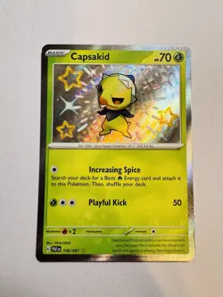 Capsakid Baby Shiny Holo Rare SV Paldean Fates Pokemon Card TCG 106/091 - Image 1