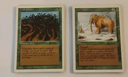 1993 3rd Edition Magic The Gathering GREEN (8) Card Lot War Mammoth Wall Of Wood - Image 1