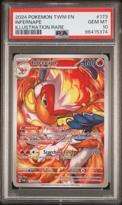 Pokemon TCG Infernape Illustration Rare Card Twilight Masquerade 173/167 PSA 10 - Image 1