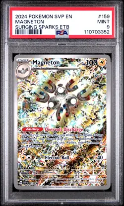 2024 POKEMON SVP EN-SV BLACK STAR PROMO 159 MAGNETON SURGING SPARKS PSA 9 - Image 1