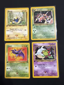 4 Pokemon Cards - 1st Edition Bundle - Neo, Fossil - Vintage - Image 1