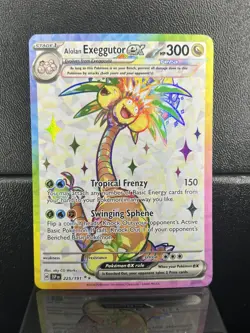 Alolan Exeggutor ex 225/191 Ultra Rare Pokemon TCG SV08: Surging Sparks NM - Image 1