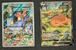 Pokemon TCG Charizard V SWSH260 & Charmander 044 - Duo BLACK STAR PROMOS - NM - Image 1