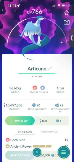 Pokemon Go Legendary Shiny Galerian Articuno - Image 1