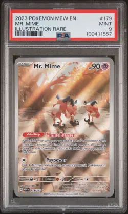 2023 POKEMON MEW EN-151 ILLUSTRATION RARE #179 MR. MIME PSA 9 - Image 1