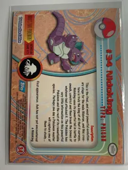 1999 Topps Pokemon TV #34 Nidoking Silver Foil Blue Logo FREE COMBINED SHIP - Image 2