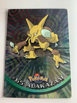 1999 Topps Pokemon TV #65 Alakazam (B) Silver Foil Black Logo (Rays 2nd Print) - Image 1