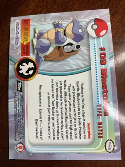 1999 Topps Pokemon TV #09 Blastoise Foil 2nd Print FREE COMBINED SHIP - Image 2
