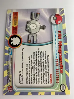 2000 Topps Pokemon TV #81 Magnemite (D) Silver Foil FREE COMBINED SHIP - Image 2