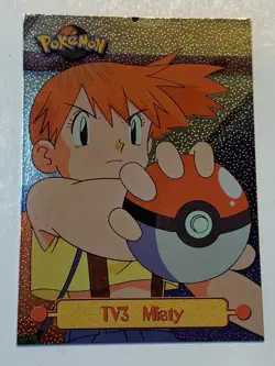 1999 Topps Pokemon #TV3 Misty Silver Foil (Sandpaper 2nd Print) Black Logo - Image 1