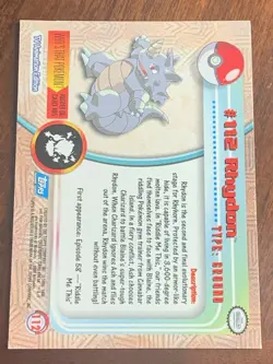 2000 Topps Pokemon TV #112 Rhydon (A) Silver Foil FREE COMBINED SHIP - Image 2