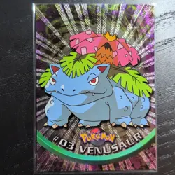 1999 Topps Pokemon TV #03 Venusaur Silver Foil Black Logo (Rays 2nd Print) - Image 1