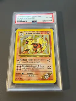 2000 Pokemon Gym Challenge Holo #1 Blaine's Arcanine PSA2 - Image 1