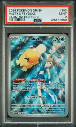 2025 POKEMON DRI EN-DESTINED RIVALS ILLUSTRATION RARE #193 MISTY'S PSYDUCK PSA 9 - Image 1