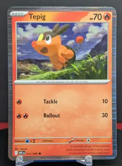 Pokemon Tepig #011/086 English White Flare Holo - Image 1