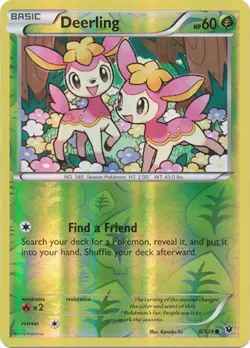 Deerling 8/124 XY Fates Collide REVERSE HOLO PERFECT MINT! Pokemon - Image 1