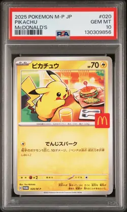 2025 POKEMON JAPANESE M-P PROMO MCDONALD'S #020 PIKACHU PSA 10 - Image 1