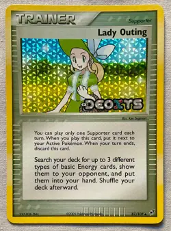 Pokemon Lady Outing #87/107 Reverse Holo Trainer - 2005 EX Deoxys - NM Condition - Image 2