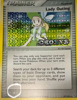 Pokemon Lady Outing #87/107 Reverse Holo Trainer - 2005 EX Deoxys - NM Condition - Image 4