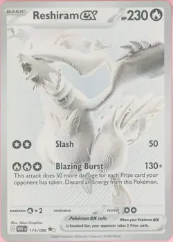 Pokemon Single: Reshiram ex 173/086 White Flare (2025) Holo Monochrome NM - Image 1