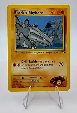 Brock's Rhyhorn 70/132 XY Gym Heroes 2000 Pokemon Card - Image 1