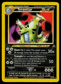 Pokemon Card - Tyranitar Neo Discovery 31/75 Rare - Image 1